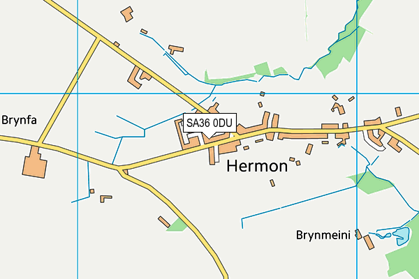 SA36 0DU map - OS VectorMap District (Ordnance Survey)