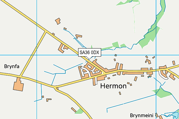 SA36 0DX map - OS VectorMap District (Ordnance Survey)