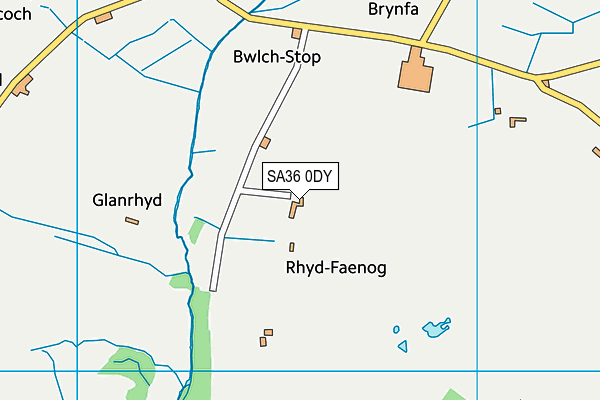 SA36 0DY map - OS VectorMap District (Ordnance Survey)