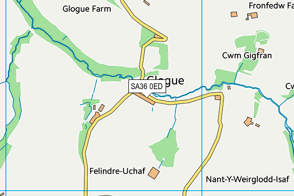 SA36 0ED map - OS VectorMap District (Ordnance Survey)