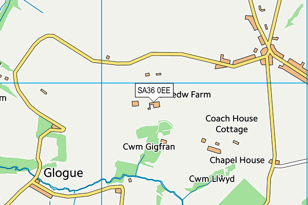 SA36 0EE map - OS VectorMap District (Ordnance Survey)