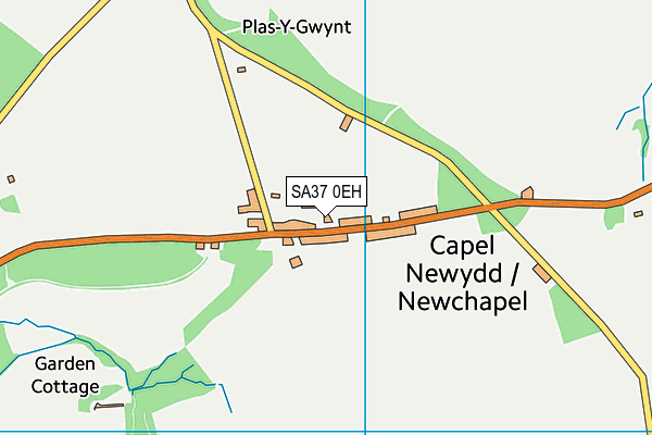 SA37 0EH map - OS VectorMap District (Ordnance Survey)