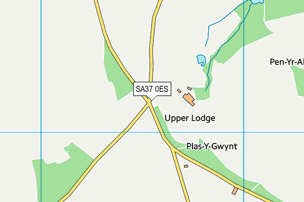 SA37 0ES map - OS VectorMap District (Ordnance Survey)