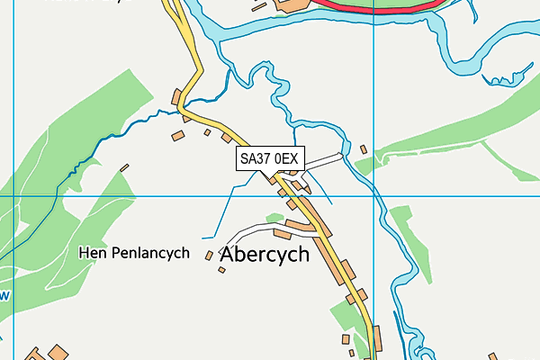 SA37 0EX map - OS VectorMap District (Ordnance Survey)