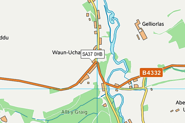 SA37 0HB map - OS VectorMap District (Ordnance Survey)