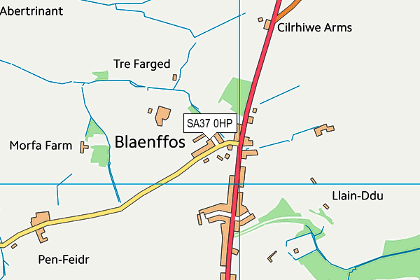 SA37 0HP map - OS VectorMap District (Ordnance Survey)