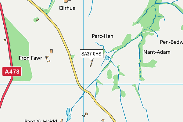 SA37 0HS map - OS VectorMap District (Ordnance Survey)