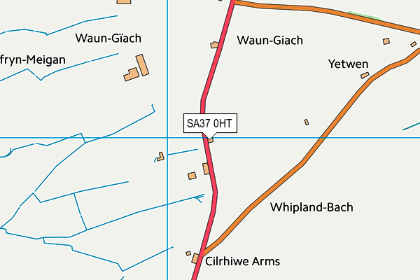 SA37 0HT map - OS VectorMap District (Ordnance Survey)