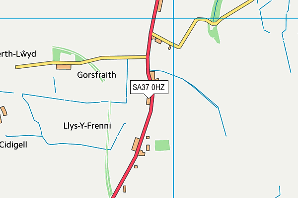 SA37 0HZ map - OS VectorMap District (Ordnance Survey)