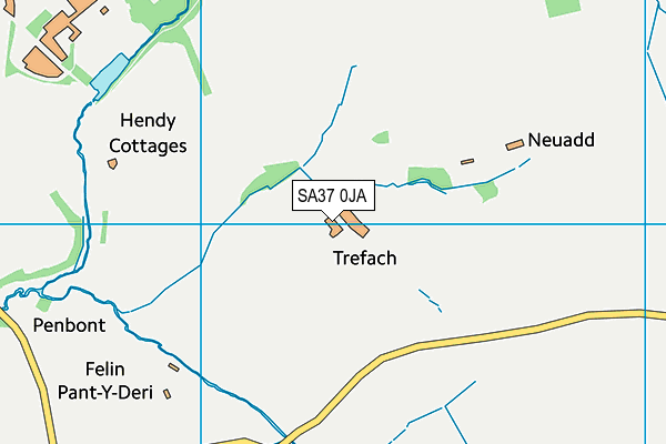 SA37 0JA map - OS VectorMap District (Ordnance Survey)