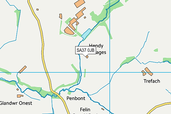 SA37 0JB map - OS VectorMap District (Ordnance Survey)