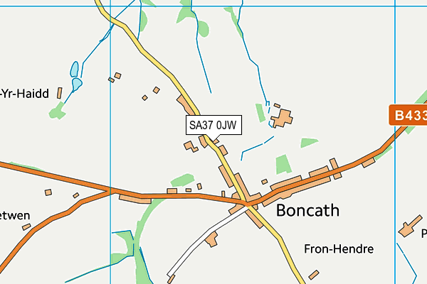 SA37 0JW map - OS VectorMap District (Ordnance Survey)