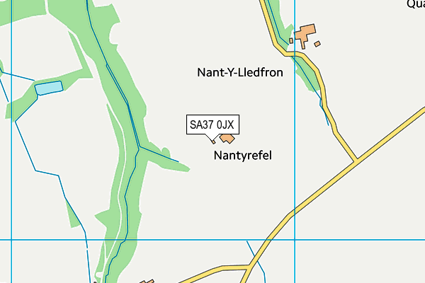 SA37 0JX map - OS VectorMap District (Ordnance Survey)