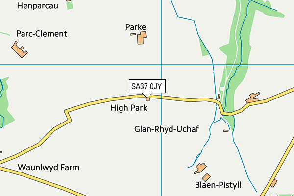 SA37 0JY map - OS VectorMap District (Ordnance Survey)