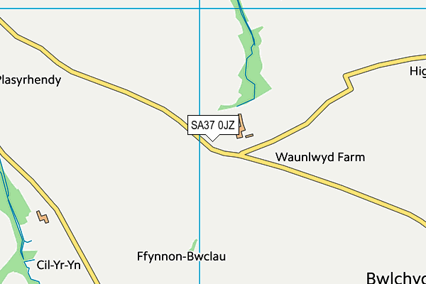 SA37 0JZ map - OS VectorMap District (Ordnance Survey)