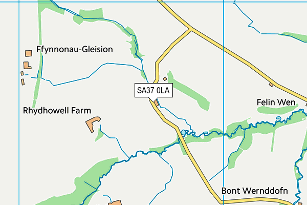 SA37 0LA map - OS VectorMap District (Ordnance Survey)