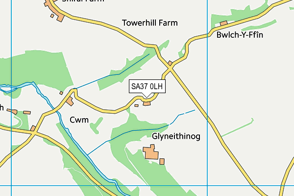 SA37 0LH map - OS VectorMap District (Ordnance Survey)