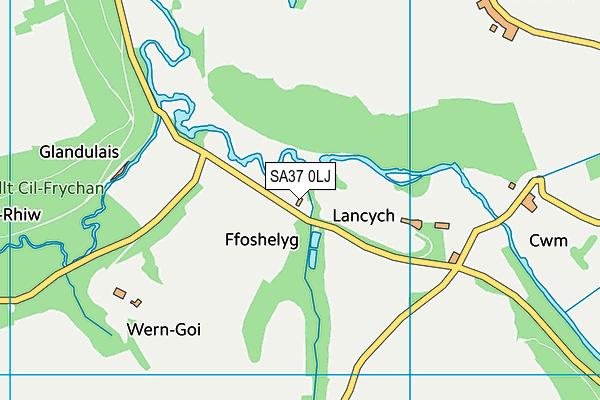 SA37 0LJ map - OS VectorMap District (Ordnance Survey)