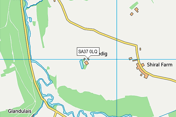 SA37 0LQ map - OS VectorMap District (Ordnance Survey)