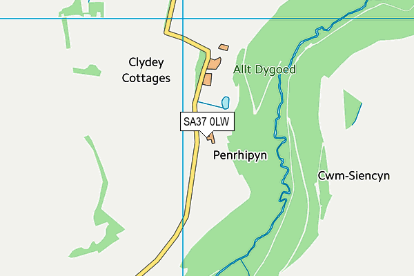 SA37 0LW map - OS VectorMap District (Ordnance Survey)