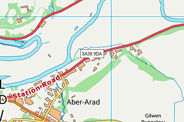 SA38 9DA map - OS VectorMap District (Ordnance Survey)