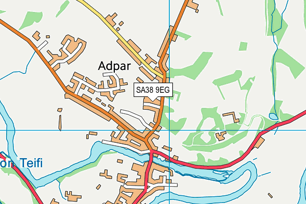 SA38 9EG map - OS VectorMap District (Ordnance Survey)