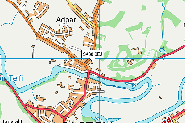 SA38 9EJ map - OS VectorMap District (Ordnance Survey)