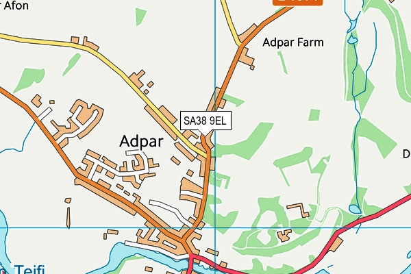 SA38 9EL map - OS VectorMap District (Ordnance Survey)