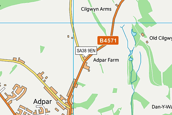 SA38 9EN map - OS VectorMap District (Ordnance Survey)