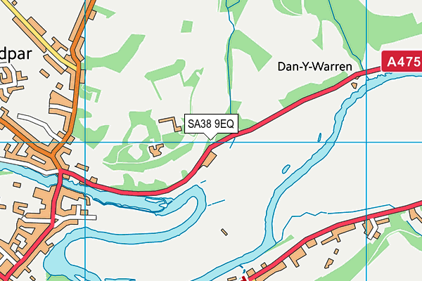 SA38 9EQ map - OS VectorMap District (Ordnance Survey)