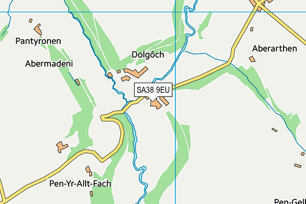 SA38 9EU map - OS VectorMap District (Ordnance Survey)