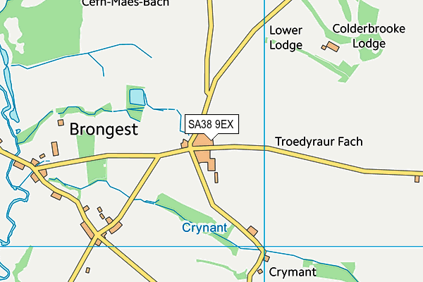 SA38 9EX map - OS VectorMap District (Ordnance Survey)