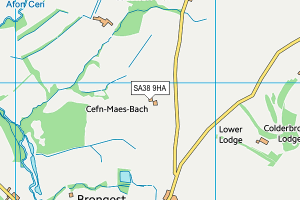 SA38 9HA map - OS VectorMap District (Ordnance Survey)