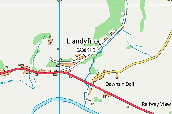 SA38 9HB map - OS VectorMap District (Ordnance Survey)