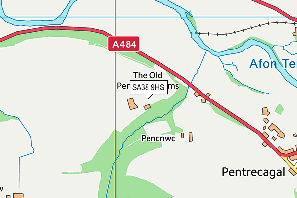 SA38 9HS map - OS VectorMap District (Ordnance Survey)