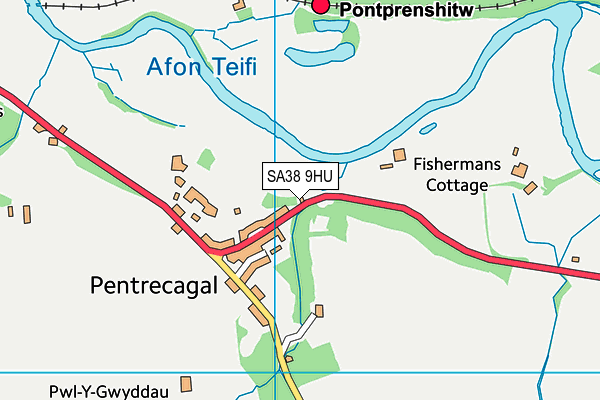 SA38 9HU map - OS VectorMap District (Ordnance Survey)