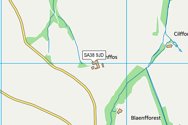 SA38 9JD map - OS VectorMap District (Ordnance Survey)