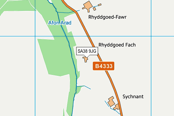 SA38 9JG map - OS VectorMap District (Ordnance Survey)