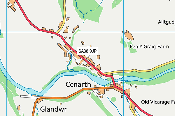 Ysgol Cenarth map (SA38 9JP) - OS VectorMap District (Ordnance Survey)