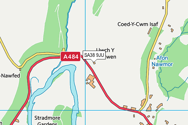 SA38 9JU map - OS VectorMap District (Ordnance Survey)