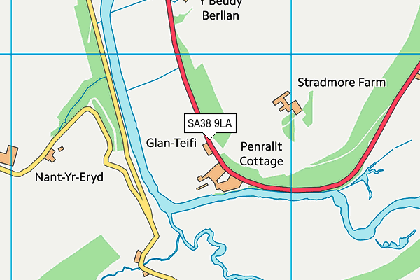 SA38 9LA map - OS VectorMap District (Ordnance Survey)