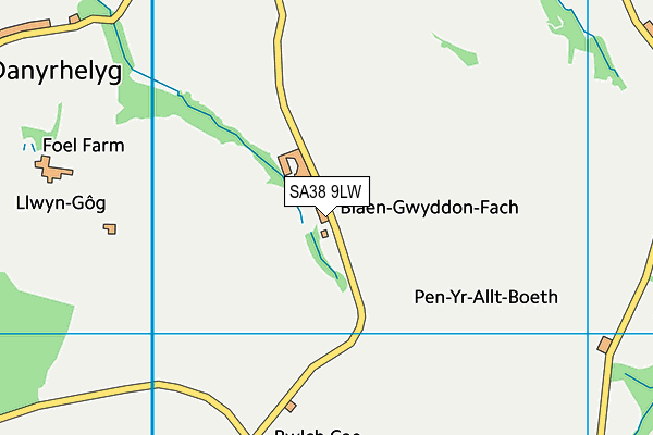 SA38 9LW map - OS VectorMap District (Ordnance Survey)