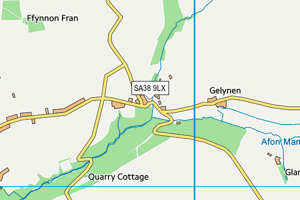 SA38 9LX map - OS VectorMap District (Ordnance Survey)