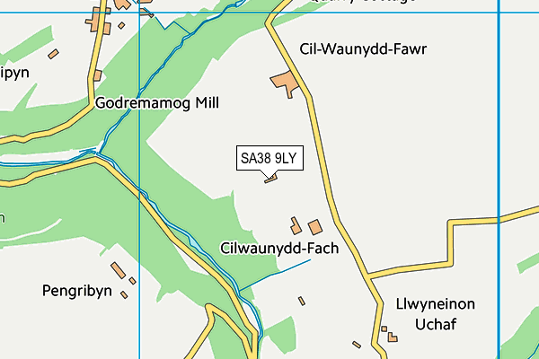 SA38 9LY map - OS VectorMap District (Ordnance Survey)