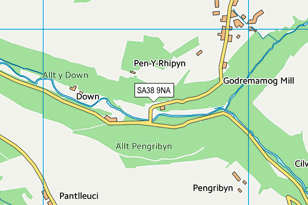 SA38 9NA map - OS VectorMap District (Ordnance Survey)