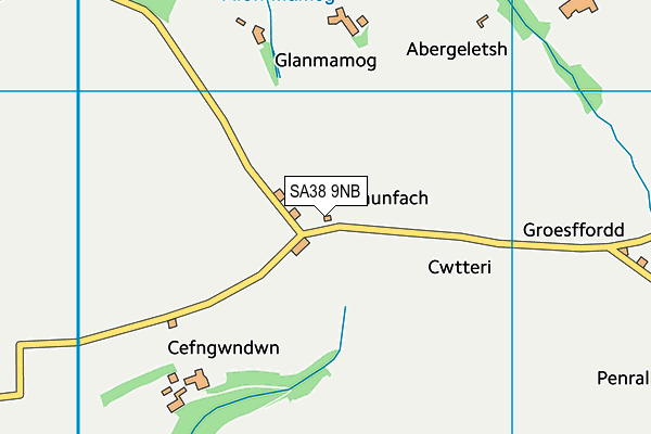 SA38 9NB map - OS VectorMap District (Ordnance Survey)