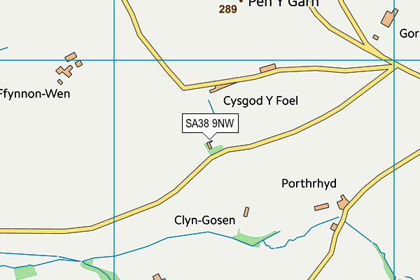 SA38 9NW map - OS VectorMap District (Ordnance Survey)