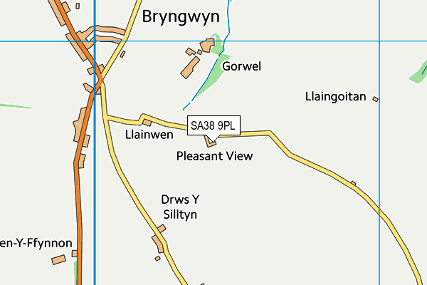 SA38 9PL map - OS VectorMap District (Ordnance Survey)