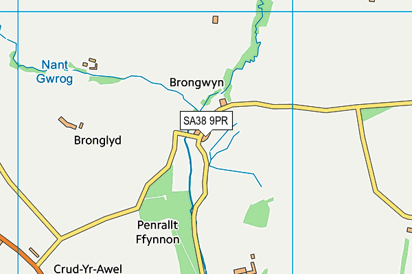 SA38 9PR map - OS VectorMap District (Ordnance Survey)