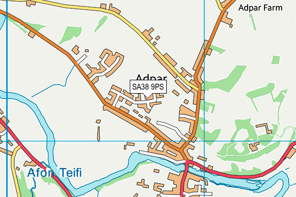 SA38 9PS map - OS VectorMap District (Ordnance Survey)